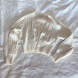 The Plunge Front Cardigan by Wilfred from Aritzia, size S, in color Oak